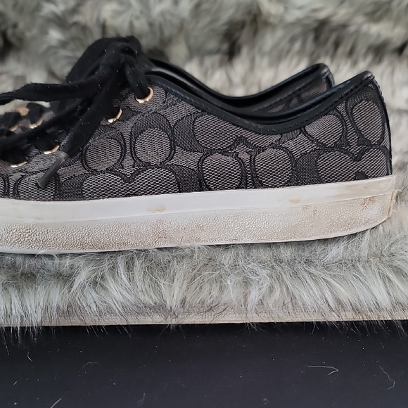 Coach Black and Gray Signature Sneakers - Picture 5 of 16